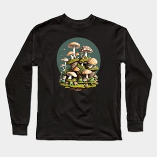 Whimsical Frogs And Mushrooms Long Sleeve T-Shirt